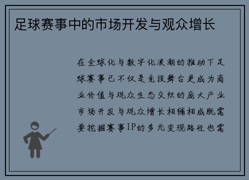 足球赛事中的市场开发与观众增长